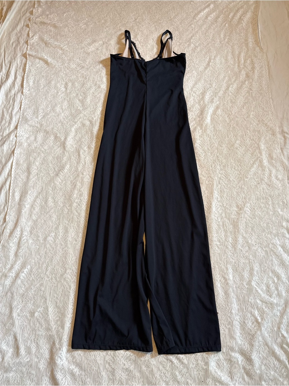 Popilush lace deep V-neck shapewear wide leg jumpsuit - Picture 9 of 10